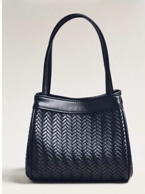 Anthropologie Black Woven Shoulder Bag